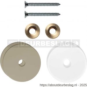 GPF Bouwbeslag Anastasius GPF9969.A4EB enkele greep bevestigingsset met vlak rozet 35x2 mm en 35x2 mm transparant onder rozet Champagne blend - R21017515 - afbeelding 1