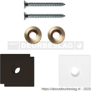 GPF Bouwbeslag Anastasius GPF9970.A1EB enkele greep bevestigingsset met vlak rozet 24x24x2 mm en 24x24x2mm transparant onder rozet Dark blend GPF9970A1EB24 - R21020505 - afbeelding 1