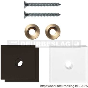 GPF Bouwbeslag Anastasius GPF9970.A1EB enkele greep bevestigingsset met vlak rozet 32x32x2 mm en 32x32x2mm transparant onder rozet Dark blend GPF9970A1EB32 - R21020506 - afbeelding 1