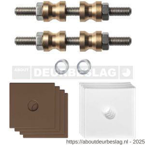 GPF Bouwbeslag Anastasius GPF9970.A2DB glasdeur set met vlak rozet 32x32x2 mm en 32x32x2mm transparant onder rozet voor grepen met dubbelzijdige bevestiging Bronze blend GPF9970A2DB32 - R21020508 - afbeelding 1