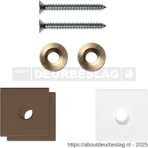 GPF Bouwbeslag Anastasius GPF9970.A2EB enkele greep bevestigingsset met vlak rozet 24x24x2 mm en 24x24x2mm transparant onder rozet Bronze blend GPF9970A2EB24 - R21020509 - afbeelding 1