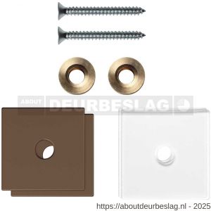GPF Bouwbeslag Anastasius GPF9970.A2EB enkele greep bevestigingsset met vlak rozet 32x32x2 mm en 32x32x2mm transparant onder rozet Bronze blend GPF9970A2EB32 - R21020510 - afbeelding 1