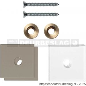 GPF Bouwbeslag Anastasius GPF9970.A3EB enkele greep bevestigingsset met vlak rozet 32x32x2 mm en 32x32x2mm transparant onder rozet Mocca blend GPF9970A3EB32 - R21020514 - afbeelding 1