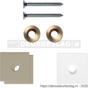 GPF Bouwbeslag Anastasius GPF9970.A4EB enkele greep bevestigingsset met vlak rozet 24x24x2 mm en 24x24x2mm transparant onder rozet Champagne blend GPF9970A4EB24 - R21020517 - afbeelding 1