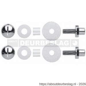 Mandelli1953 Kit 4 bevestiging enkelzijdig door deur voor glazen deuren mat chroom - R21020538 - afbeelding 1