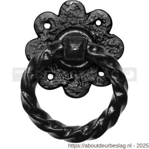 Kirkpatrick KP0632 ring 101 mm op plaat 95 mm met krukstift smeedijzer zwart - R21004983 - afbeelding 1