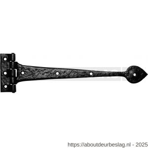 Kirkpatrick KP0814 heng met scharnier 381x105 mm smeedijzer zwart - R21000050 - afbeelding 1