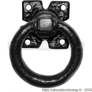 Kirkpatrick KP0911 ring 76 mm op plaat 63 mm met krukstift smeedijzer zwart - R21000099 - afbeelding 1