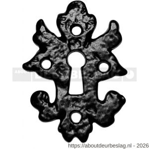 Kirkpatrick KP1064 sleutelrozet rechthoekig-ovaal 82x60 mm smeedijzer zwart - R21003751 - afbeelding 1
