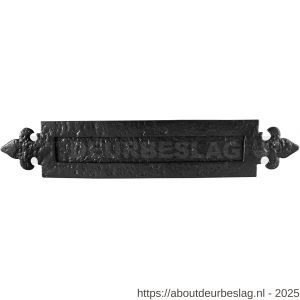 Kirkpatrick KP1073 briefplaat buitenmaat 419x76 mm opening 260x33 mm smeedijzer zwart - R21000198 - afbeelding 1