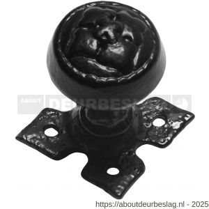 Kirkpatrick KP1207 knopkruk 53 mm op rozet 60x60 mm vast smeedijzer zwart - R21003051 - afbeelding 1
