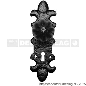 Kirkpatrick KP1211 deurknop 50 mm op schild 203x63 mm blind vast smeedijzer zwart - R21004497 - afbeelding 1