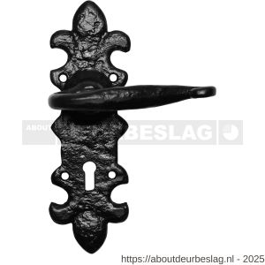 Kirkpatrick KP1214 BB56 deurkruk op schild 203x66 mm BB56 smeedijzer zwart - R21000225 - afbeelding 1