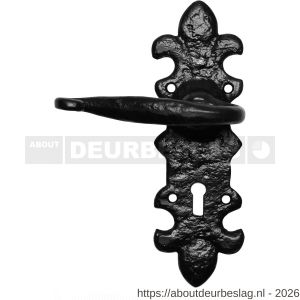 Kirkpatrick KP1214L BB56 deurkruk gatdeel op schild 203x66 mm BB56 linkswijzend smeedijzer zwart - R21002954 - afbeelding 1