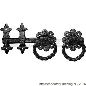 Kirkpatrick KP1249 klinkstel met ring 203 mm lichter 180 mm smeedijzer zwart - R21000092 - afbeelding 1