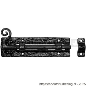 Kirkpatrick KP1257 deurgrendel met krul 190x57 mm smeedijzer zwart - R21000088 - afbeelding 1