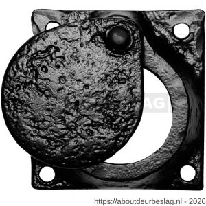 Kirkpatrick KP1498 cilinderrozet voor ronde staartcilinder met verdek 58x58 mm smeedijzer zwart - R21003525 - afbeelding 1