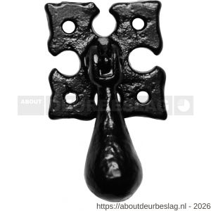 Kirkpatrick KP1527 ladetrekker 45 mm op rozet 40x40 mm smeedijzer zwart - R21005247 - afbeelding 1