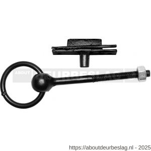 Kirkpatrick KP2036 ring met draadeind 95 mm smeedijzer zwart - R21000001 - afbeelding 1