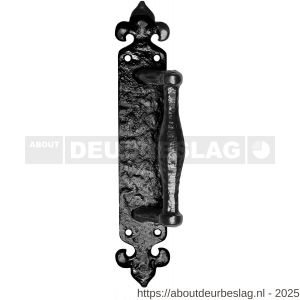 Kirkpatrick KP2172 deurgreep 135 mm op schild 266x44 mm smeedijzer zwart - R21003209 - afbeelding 1