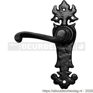 Kirkpatrick KP2435L PC55 deurkruk gatdeel op schild 184x57 mm PC55 linkswijzend smeedijzer zwart - R21002961 - afbeelding 1