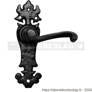 Kirkpatrick KP2435R PC55 deurkruk gatdeel op schild 184x57 mm PC55 rechtswijzend smeedijzer zwart - R21002964 - afbeelding 1