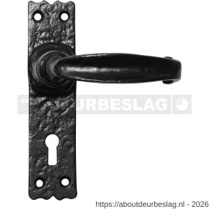 Kirkpatrick KP2439R PC55 deurkruk gatdeel op schild 152x38 mm PC55 rechtswijzend smeedijzer zwart - R21002978 - afbeelding 1