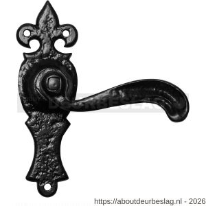 Kirkpatrick KP2442R blind deurkruk gatdeel op schild 152x50 mm blind rechtswijzend smeedijzer zwart - R21002983 - afbeelding 1