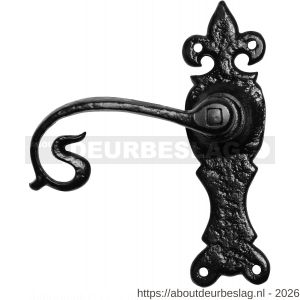 Kirkpatrick KP2444L BB56 deurkruk gatdeel op schild 158x50 mm BB56 linkswijzend smeedijzer zwart - R21002987 - afbeelding 1