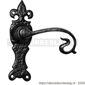 Kirkpatrick KP2444R PC55 deurkruk gatdeel op schild 158x50 mm PC55 rechtswijzend smeedijzer zwart - R21002995 - afbeelding 1