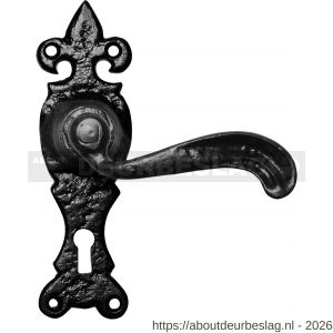 Kirkpatrick KP2449R BB56 deurkruk gatdeel op schild 158x50 mm BB56 rechtswijzend smeedijzer zwart - R21002994 - afbeelding 1