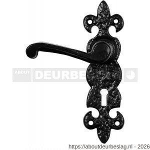 Kirkpatrick KP2450L BB56 deurkruk gatdeel op schild 190x55 mm BB56 linkswijzend smeedijzer zwart - R21002998 - afbeelding 1