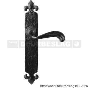 Kirkpatrick KP2462R BB56 deurkruk gatdeel op schild 288x45 mm BB56 rechtswijzend smeedijzer zwart - R21003016 - afbeelding 1