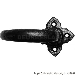 Kirkpatrick KP2471L deurkruk gatdeel linkswijzend op rozet 50x50 mm smeedijzer zwart - R21000401 - afbeelding 1