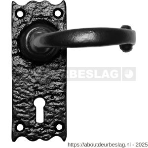 Kirkpatrick KP2488 blind deurkruk op schild 127x50 mm blind smeedijzer zwart - R21002933 - afbeelding 1