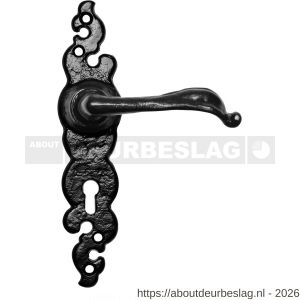 Kirkpatrick KP2491R BB56 deurkruk gatdeel op schild 203x44 mm BB56 rechtswijzend smeedijzer zwart - R21003028 - afbeelding 1