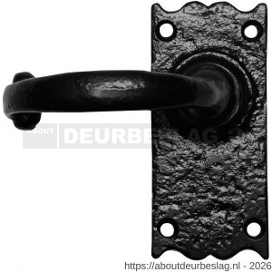 Kirkpatrick KP2520R blind deurkruk gatdeel op schild 108x50 mm blind rechtswijzend smeedijzer zwart - R21003036 - afbeelding 1