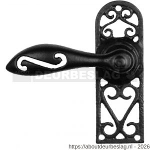 Kirkpatrick KP2561R blind deurkruk gatdeel op schild 114x38 mm blind rechtswijzend smeedijzer zwart - R21003038 - afbeelding 1