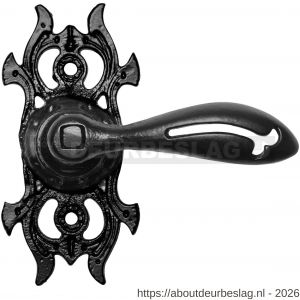 Kirkpatrick KP2564R blind deurkruk gatdeel op schild 114x64 mm blind rechtswijzend smeedijzer zwart - R21003040 - afbeelding 1