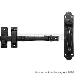 Kirkpatrick KP3622 boerenklinkstel lichter 203 mm binnenzijde greep 89 mm plaat tot en met duim 191x35 mm smeedijzer zwart - R21000095 - afbeelding 1