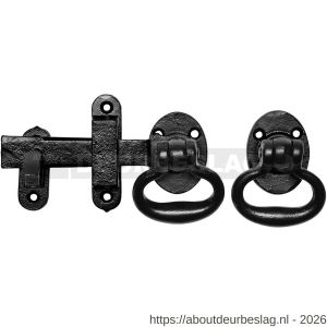 Kirkpatrick KP4438 klinkstel met ring 152 mm smeedijzer zwart - R21000098 - afbeelding 1