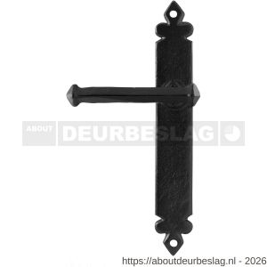 Kirkpatrick KP6050R BB56 deurkruk gatdeel op schild 270x40 mm BB56 rechtswijzend smeedijzer zwart - R21006034 - afbeelding 1