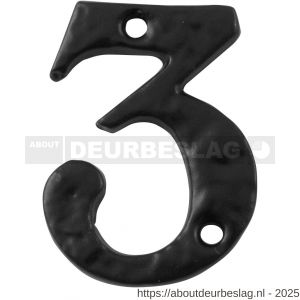 Kirkpatrick KP1977 huisnummer 3 50 mm smeedijzer zwart - R21003460 - afbeelding 1