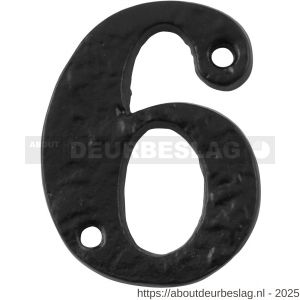 Kirkpatrick KP1977 huisnummer 6 50 mm smeedijzer zwart - R21003455 - afbeelding 1