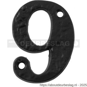 Kirkpatrick KP1977 huisnummer 9 50 mm smeedijzer zwart - R21003464 - afbeelding 1