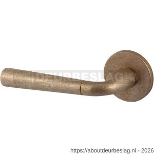 Mandelli1953 S91L Special deurkruk gatdeel op rozet 51x6 mm linkswijzend messing getrommeld - R21015161 - afbeelding 1