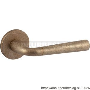 Mandelli1953 S91R Special deurkruk gatdeel op rozet 51x6 mm rechtswijzend messing getrommeld - R21015162 - afbeelding 1