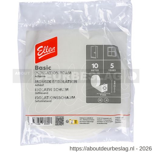 Ellen inbouwprofiel tochtband schuim zelfklevend Weatherstrip Foam 9x6 mm 10 m - R51010409 - afbeelding 1