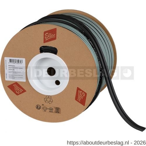 Ellen inbouwprofiel tochtband kunststof zelfklevend Weatherstrip Large grote kier zwart 2x50 m - R51010224 - afbeelding 1