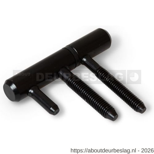 Dulimex DX HPL14755043-4 inboorpaumelle diameter 14 mm zwarte nylon ring voor houten deuren en kozijnen staal zwart - A30204181 - afbeelding 1